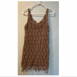 Tan/ Brown size Small short lace summer dress